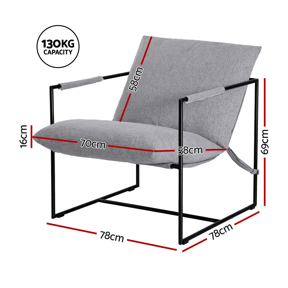 Artiss Armchair Lounge Chair Sling Grey