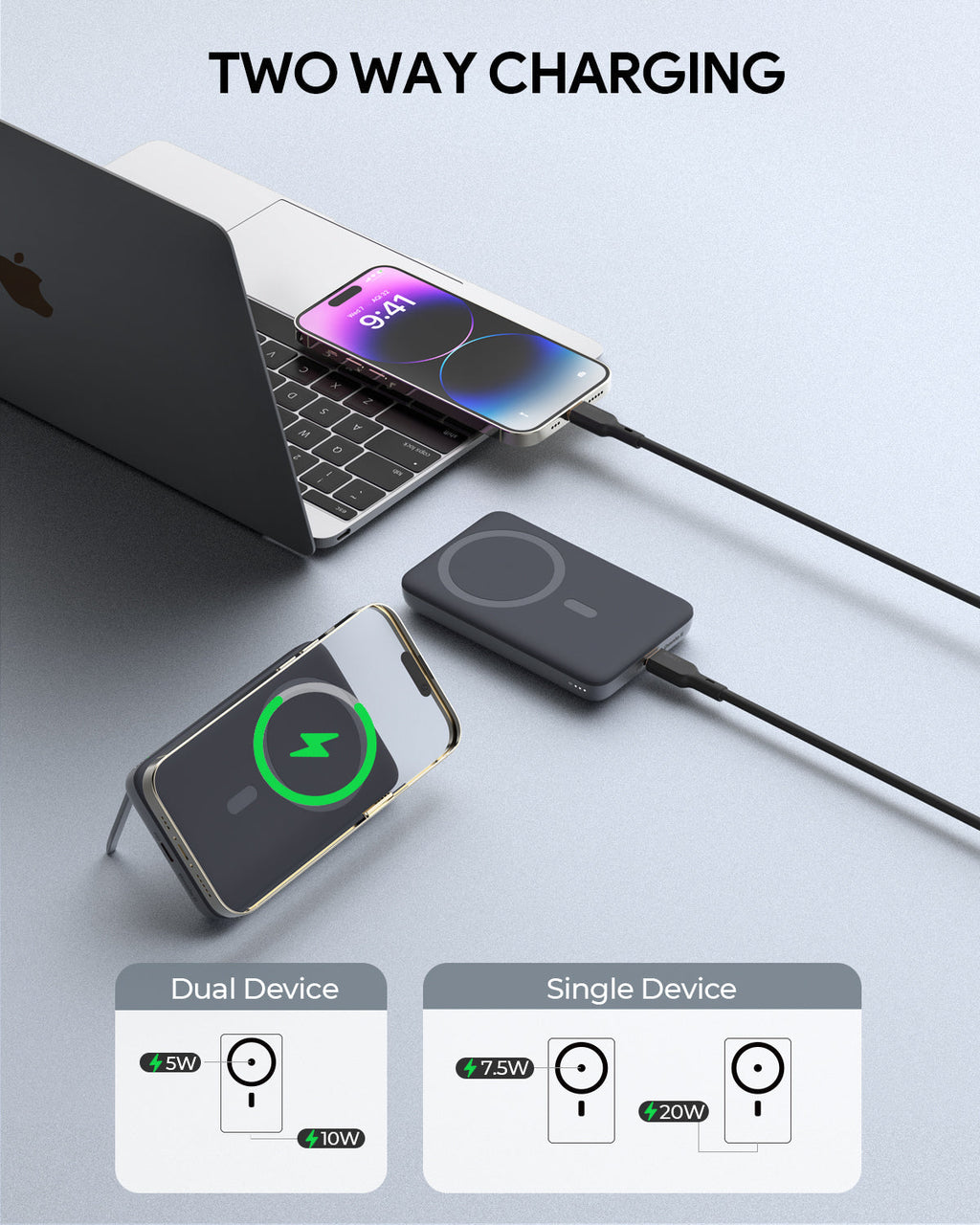 Aukey MagLinnk 6700mAh Magnetic Wireless Charging Power Bank (PB-MS01)