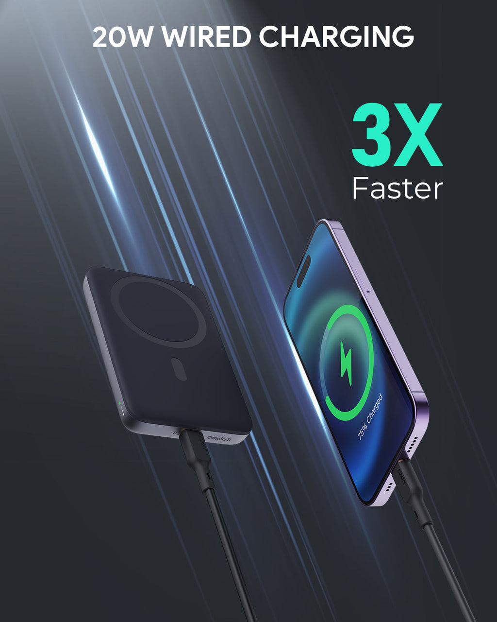 Aukey MagLinnk 6700mAh Magnetic Wireless Charging Power Bank (PB-MS01)