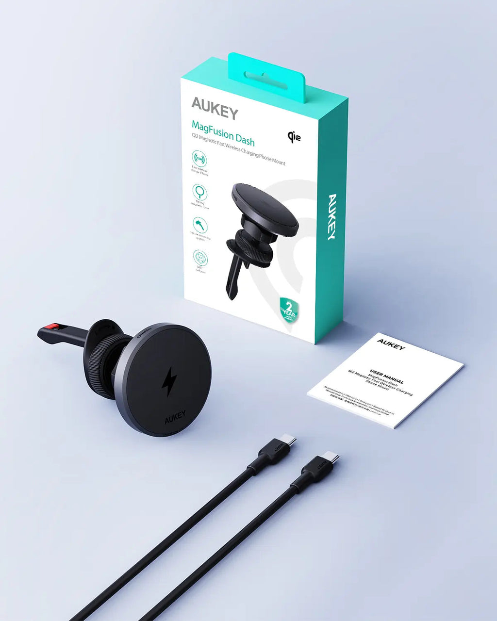 Aukey MagLink Dash Magnetic Fast Wireless Charging Phone Mount (HD-MC13)