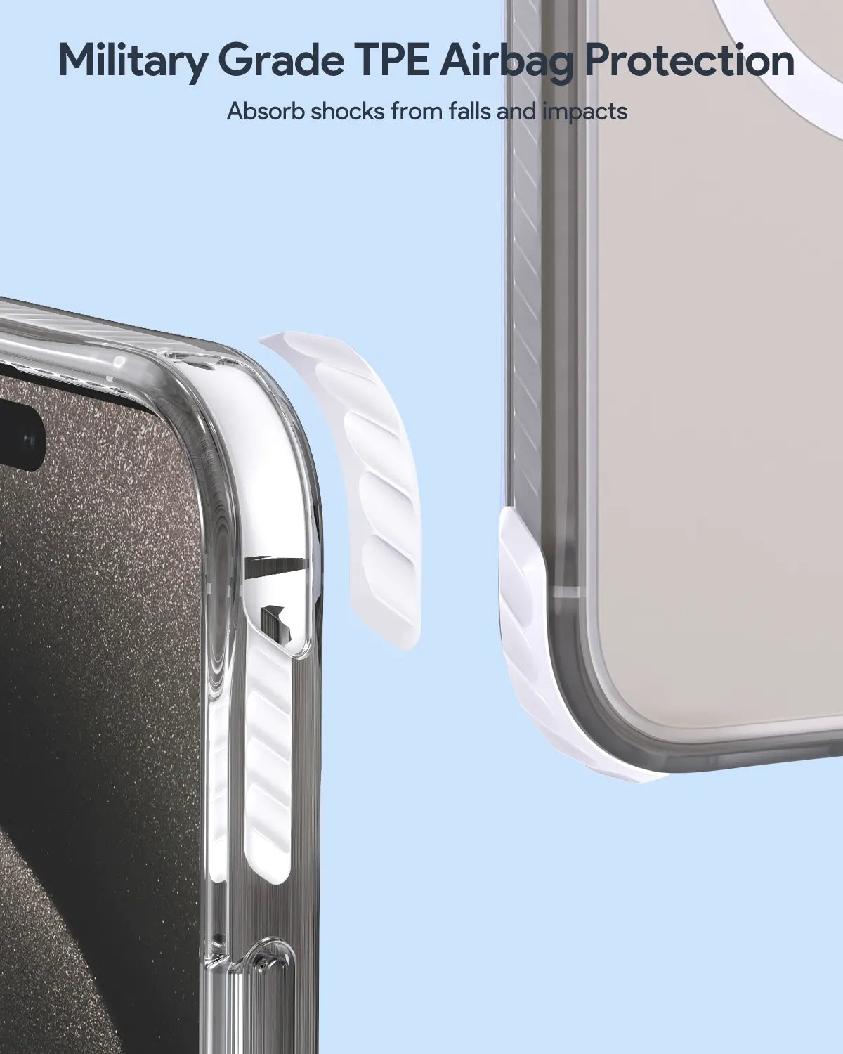 Aukey Urban Guard Magnetic Hard-Shell iPhone 15 Phone case - Transparent (TM11A)