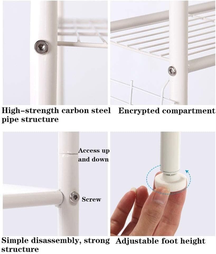 CARLA HOME 3-Tier Over The Toilet Storage Rack with Hooks & Paper Holder for Bathroom & Laundry Room