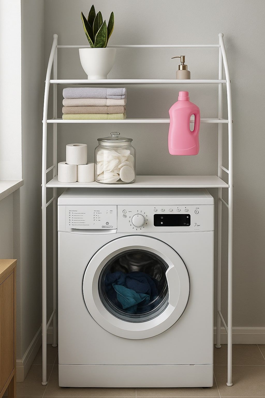 CARLA HOME 3-Tier Over Washing Machine Storage Rack for Laundry Room Space Saving, Towels, Detergent & Bathroom Essentials