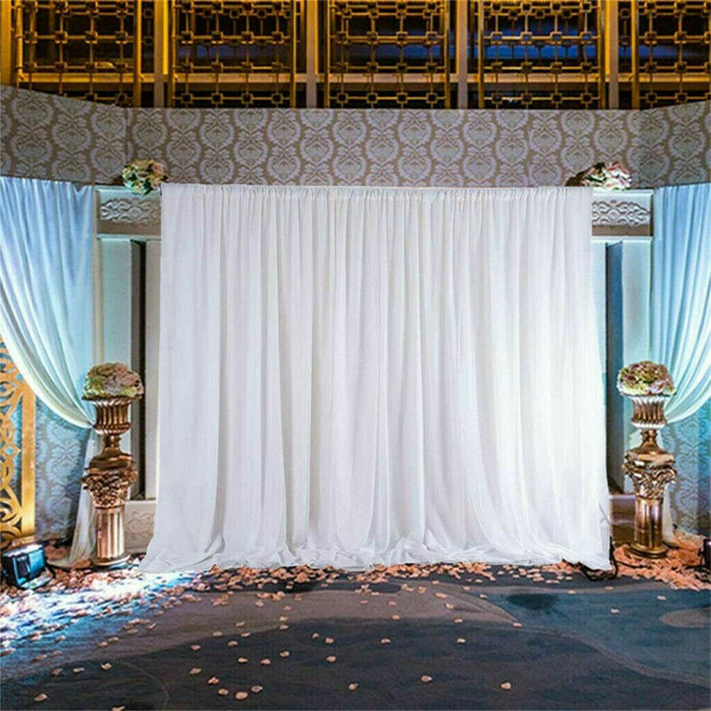 3x6m White Stage Curtain Backdrop