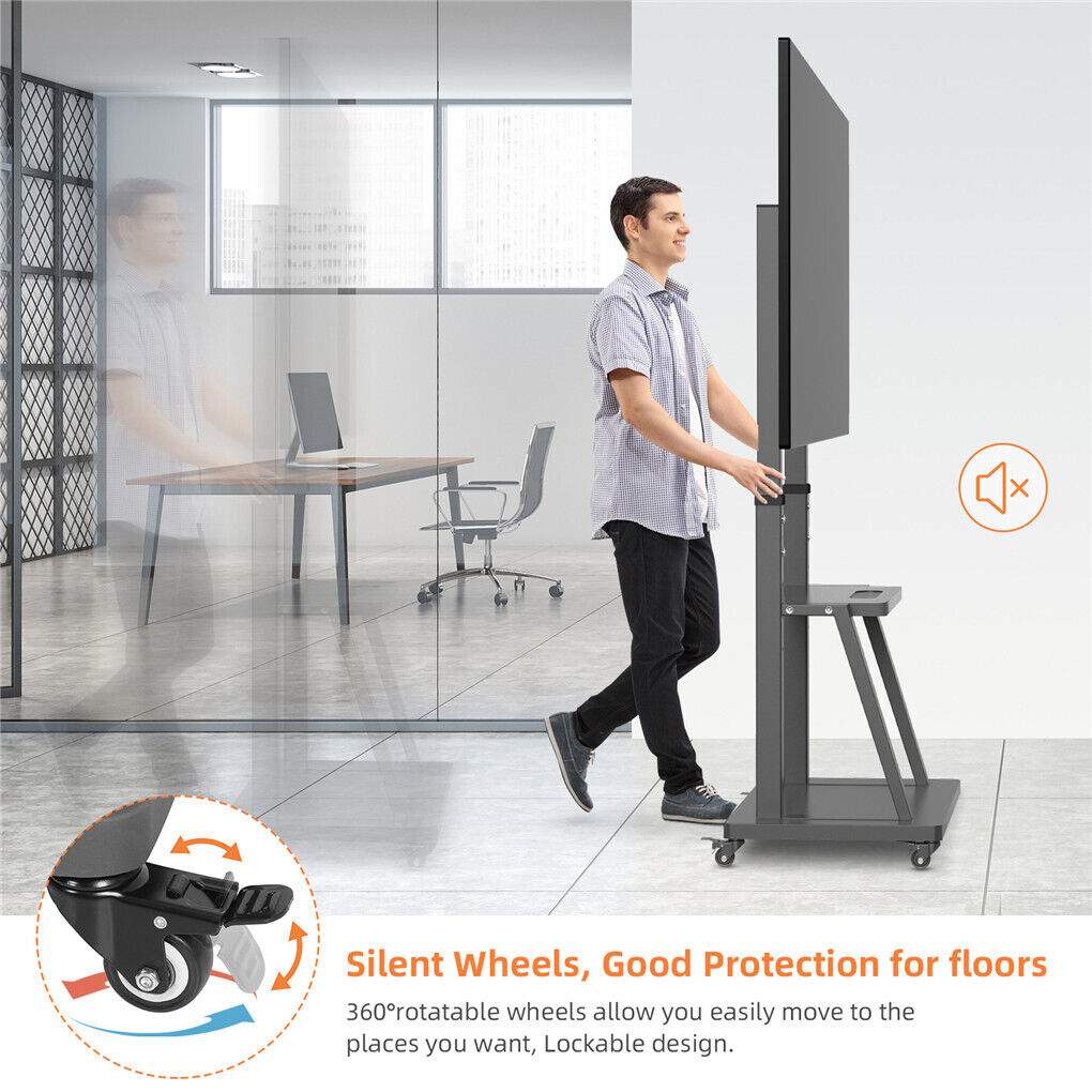 32-100 Heavy Duty TV Wall Mount with Shelf & Wheels