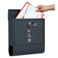 Wall Mounted Lockable Mailbox Galvanized Steel w/ Copper Lock