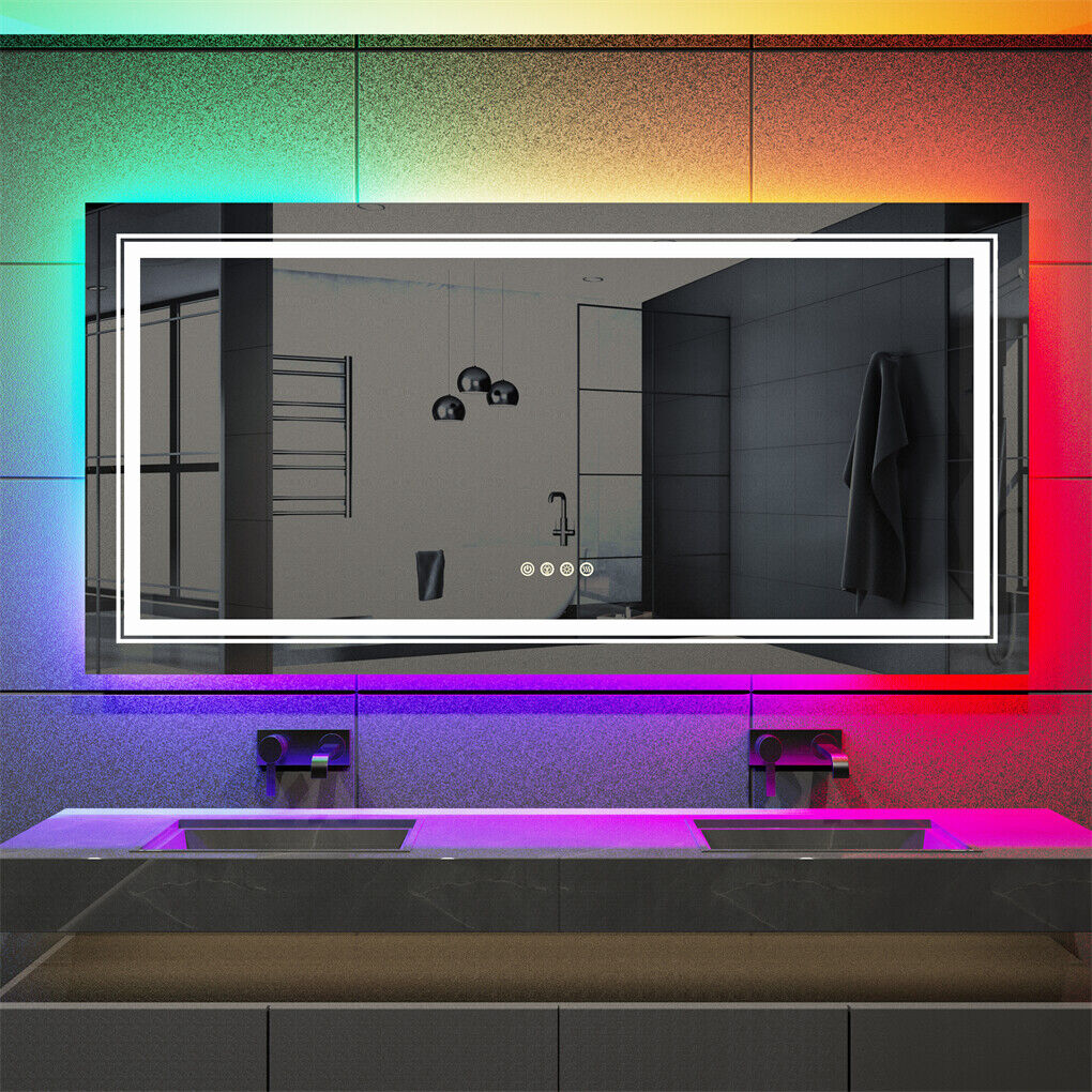 1200x600mm LED Bathroom Mirror RGB Anti-Fog Shatterproof