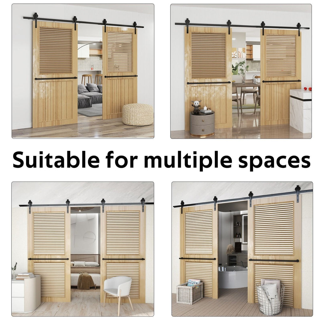 Sliding Barn Door Hardware Kit Heavy Duty Rust Resistant Single Door 3M