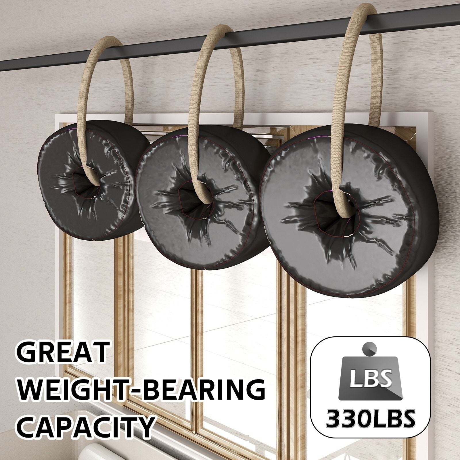 Sliding Barn Door Hardware Kit Heavy Duty Rust Resistant Single Door 3M