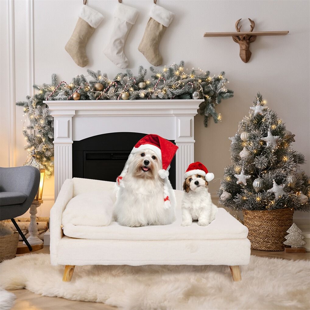 Luxury Pet Sofa Bed 70cm Rectangular Soft Cushion Anti-skid