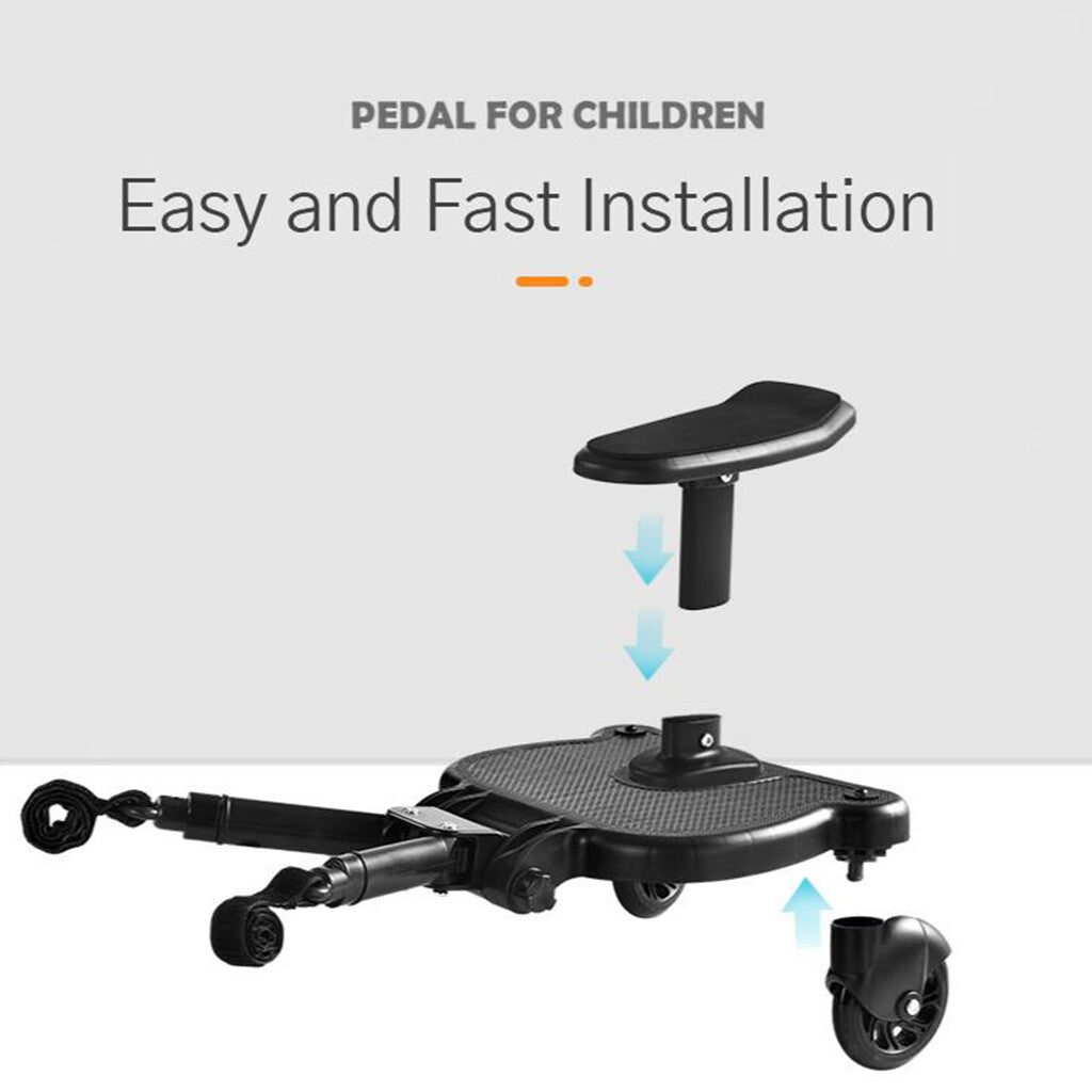 Baby Jogger Glider Board 2 in 1 Kid Stroller Board with Dismountable Seat AU black wheel