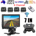 4-Channel Split 7" Screen Monitor w/4 Reversing Camera Kit for Truck Trailer Bus