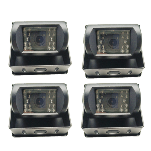 4-Channel Split 7" Screen Monitor w/4 Reversing Camera Kit for Truck Trailer Bus