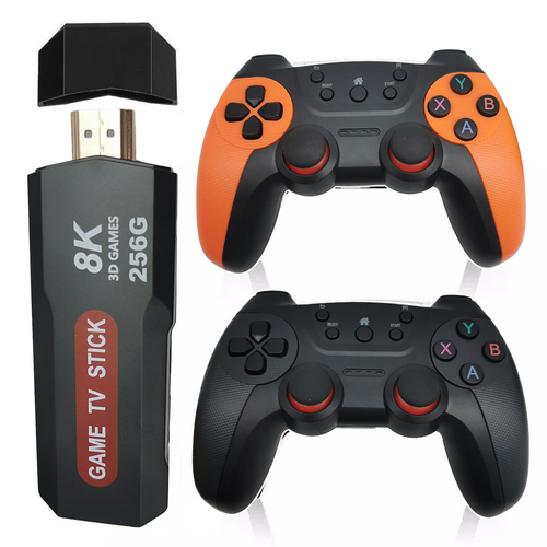 128GB 2025 NEW 8K HDMI Video Game Stick Console 55000+ 2 Wireless Controller