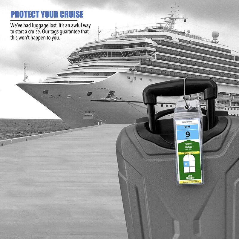 2 Cruise Ship Luggage Tags Holders HQ Great for ROYAL CARIBBEAN & CELEBRITY
