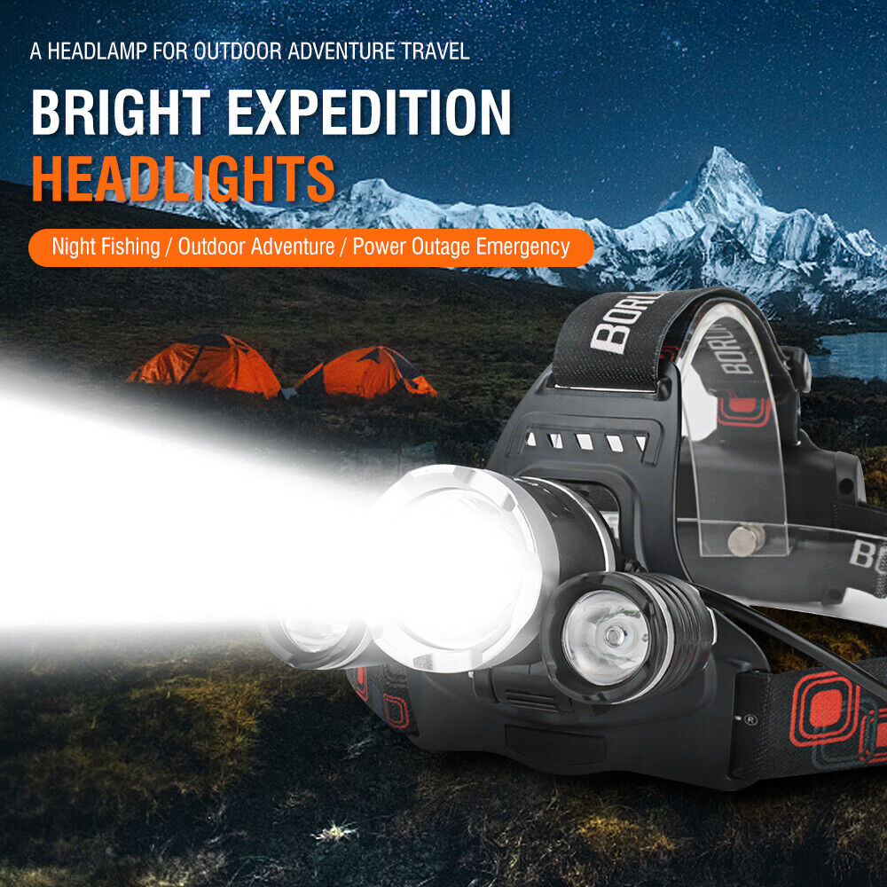 HP700 LED Headlamp Head Torch Lamp Rechargeable Light Headlight  Camping