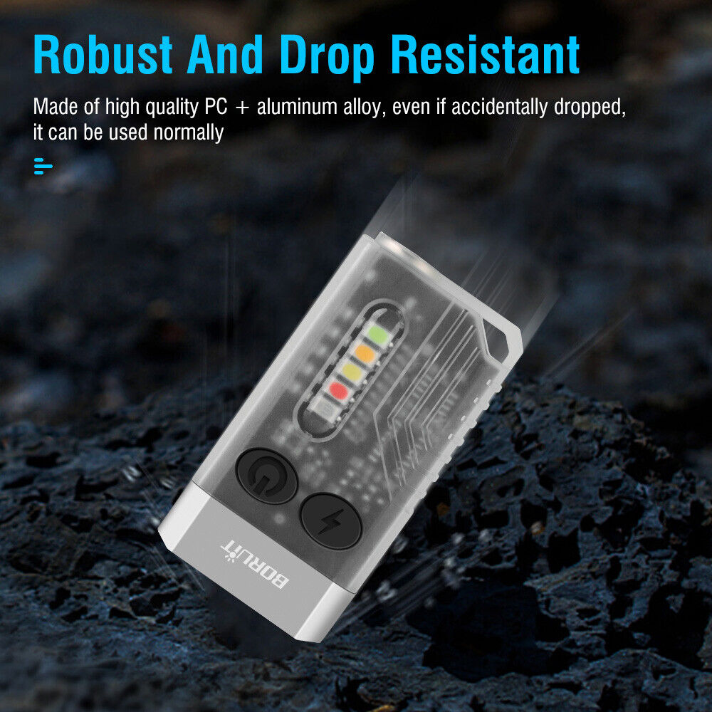 V10 LED Keychain EDC Flashlight USB Rechargeable Magnetic Torch Work Lamp