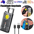 Mini Flashlight Keychain USB Rechargeable Cob Waterproof Portable Led Work Light
