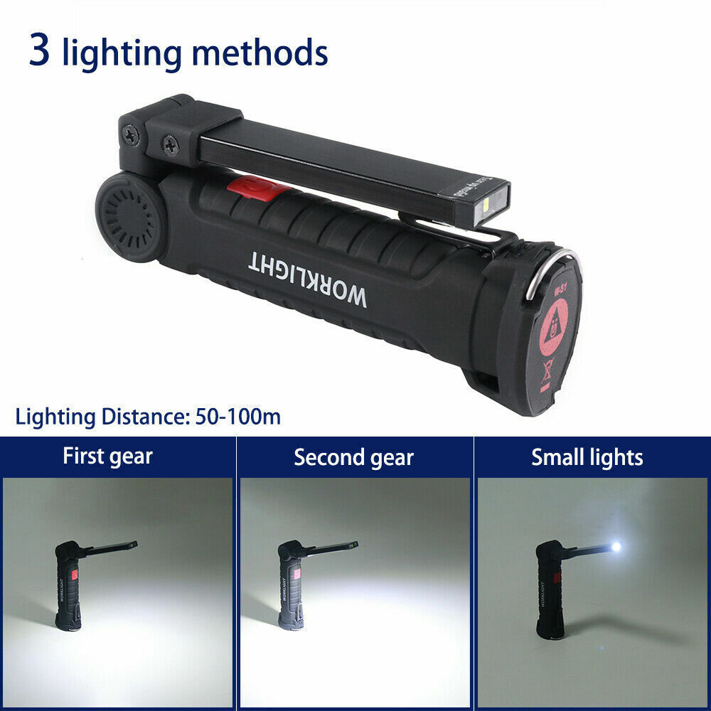Portable COB LED Work Light Car Garage Mechanic USB Rechargeable Torch Lamp AU