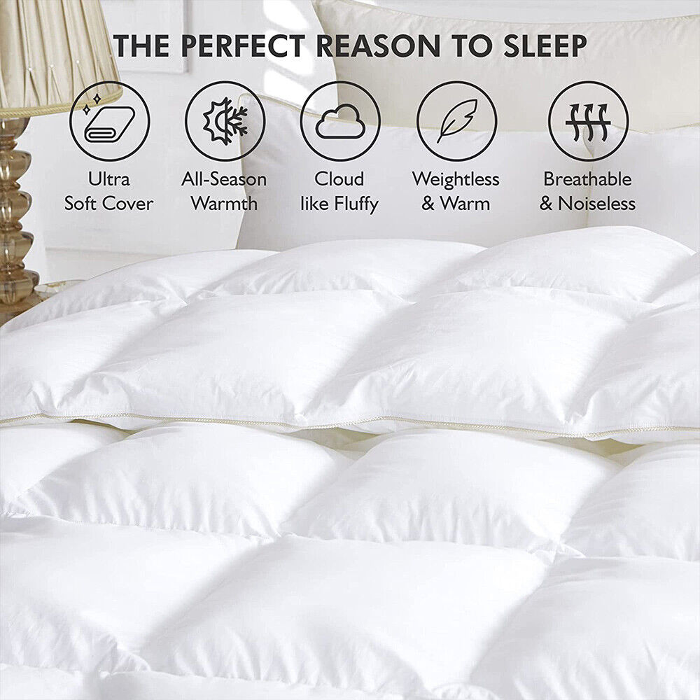 Goose Feather Down Quilt 500 GSM Duvet Doonas Queen:210x210cm