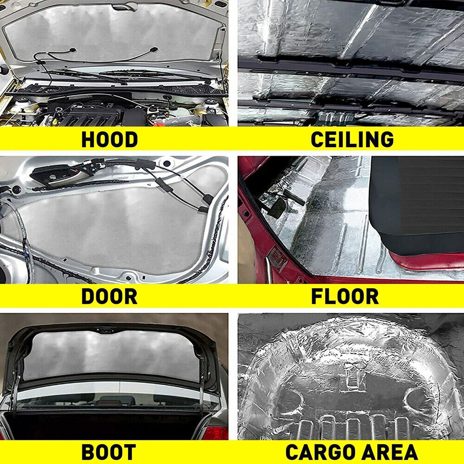 10mm Sound Deadener Insulation Heat Proof Noise Proofing Foam Car Auto Shield AU