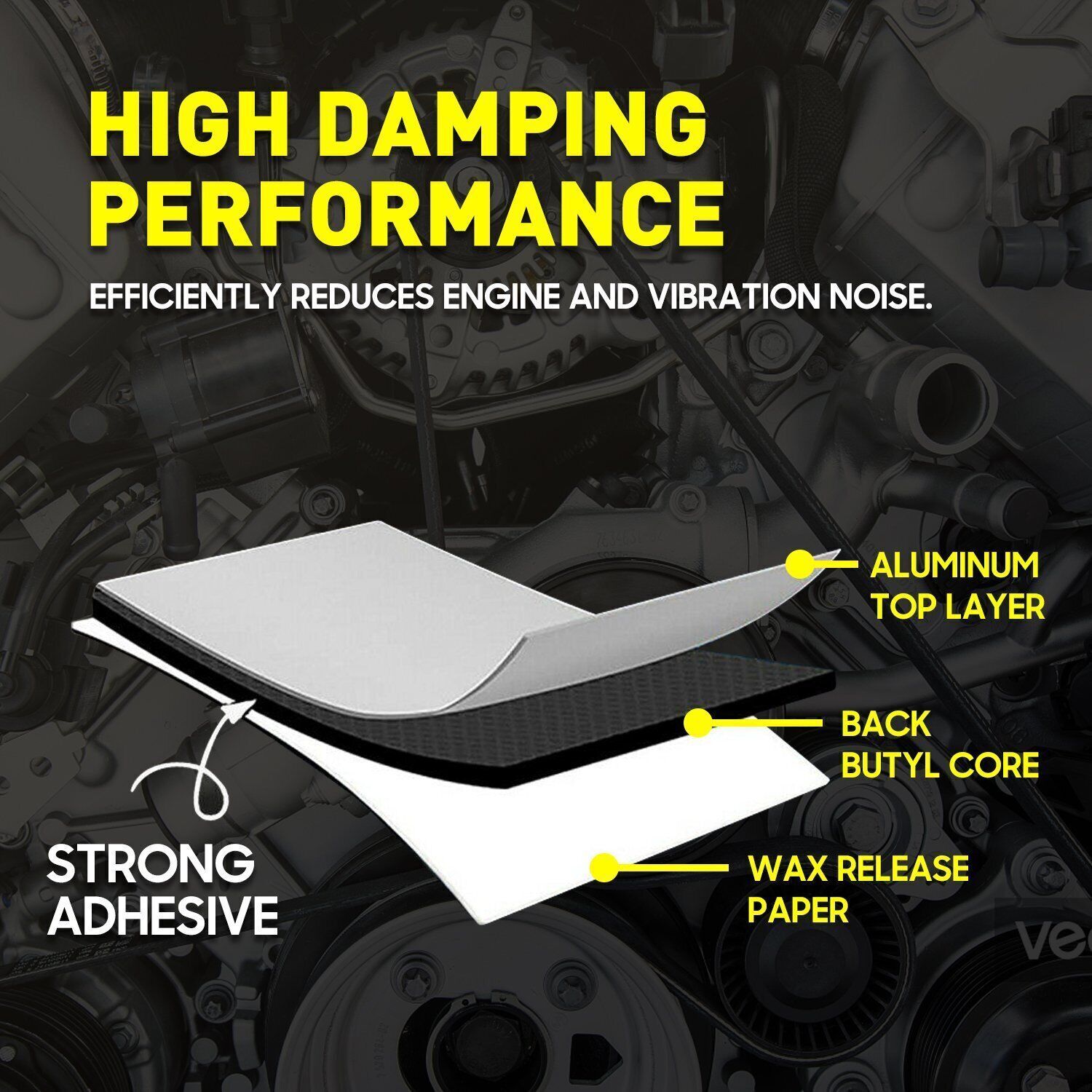 10mm Sound Deadener Insulation Heat Proof Noise Proofing Foam Car Auto Shield AU