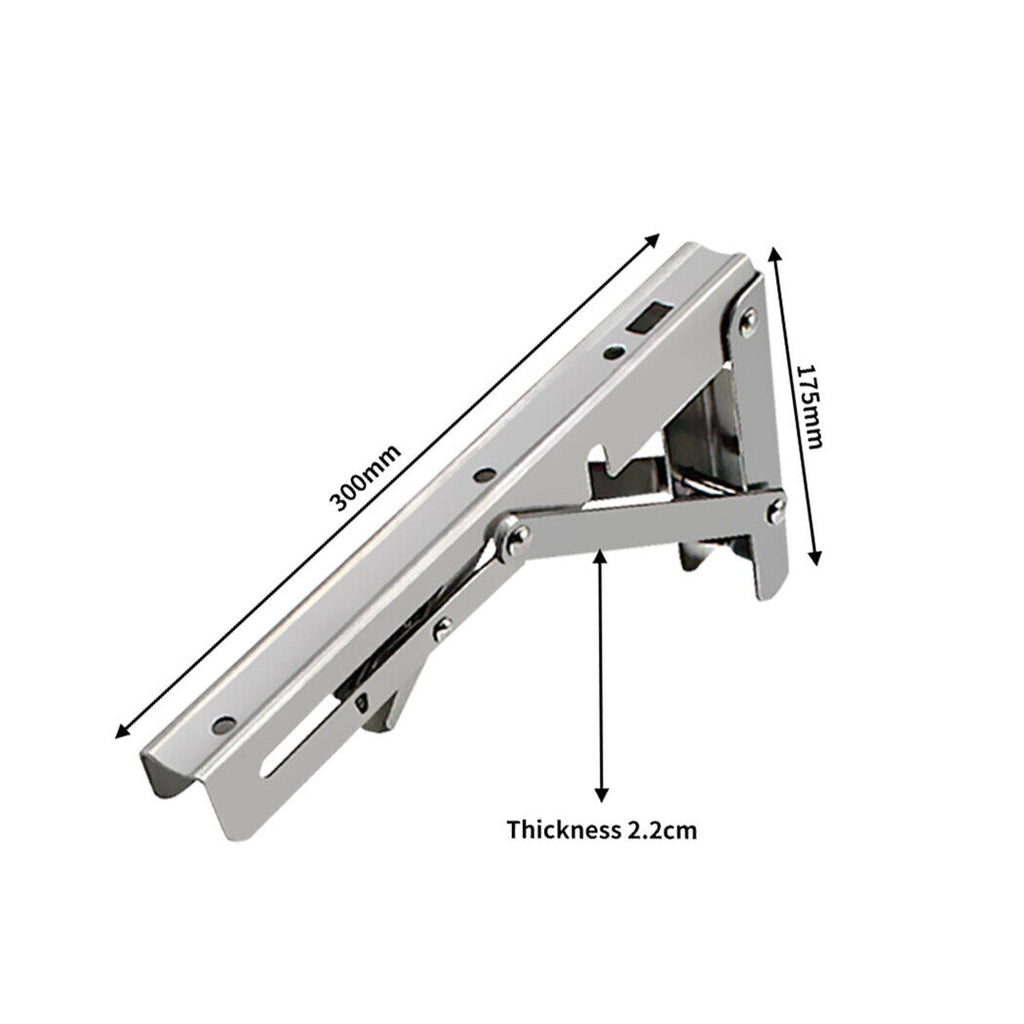 14"Stainless Steel Folding Table Bracket Shelf Bench 200kg Load Heavy Duty