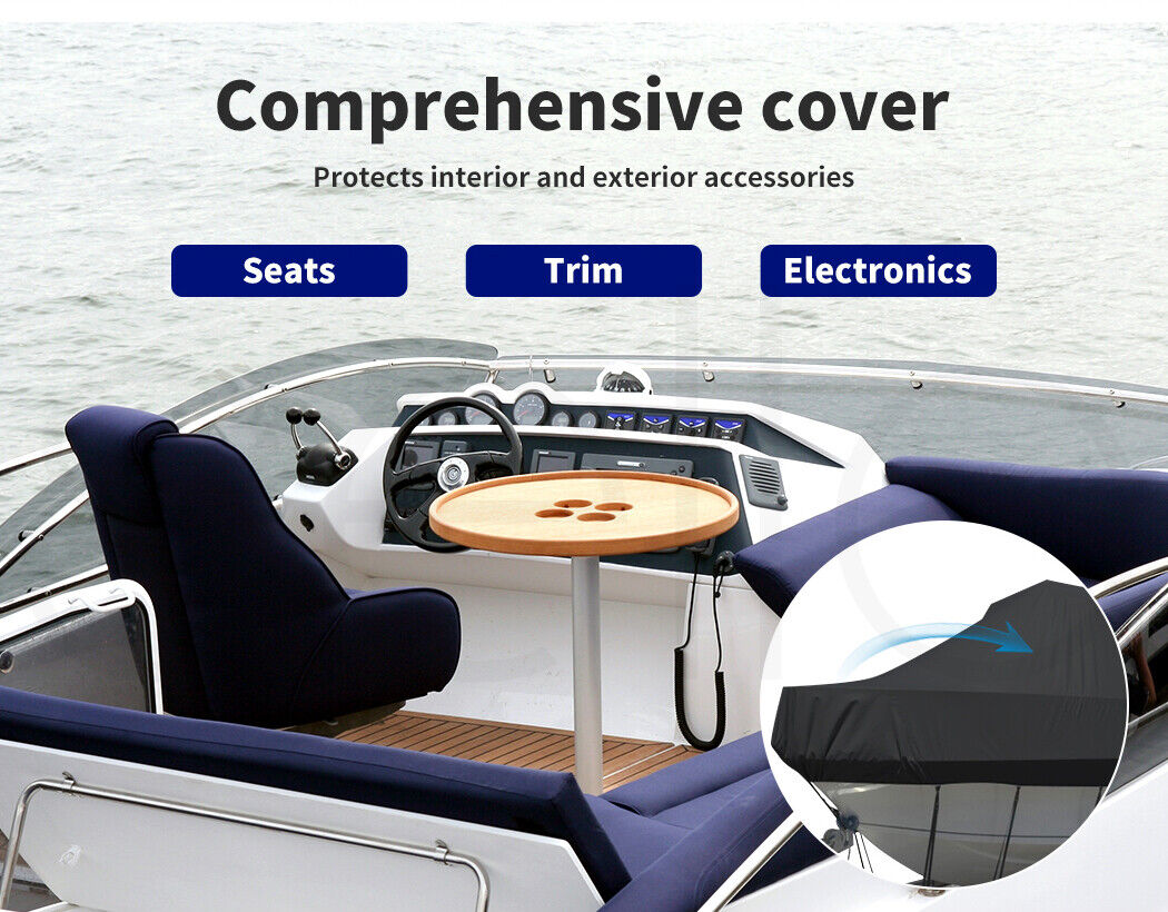 Heavy-Duty Marine Grade 17ft-19ft / 5.2m-5.8m Trailerable Jumbo Boat Cover 420D
