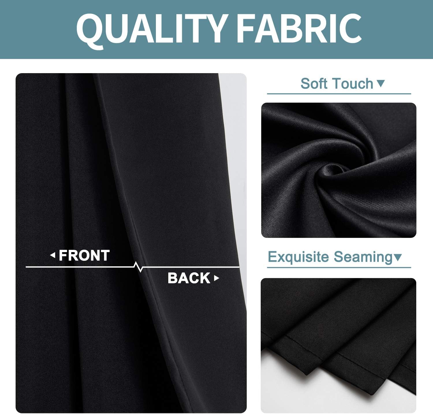 2X Blockout Curtains 100% Blackout Window Curtain Draperies Pair Eyelet 3 Layers 132CM(W) x 160CM(D)
