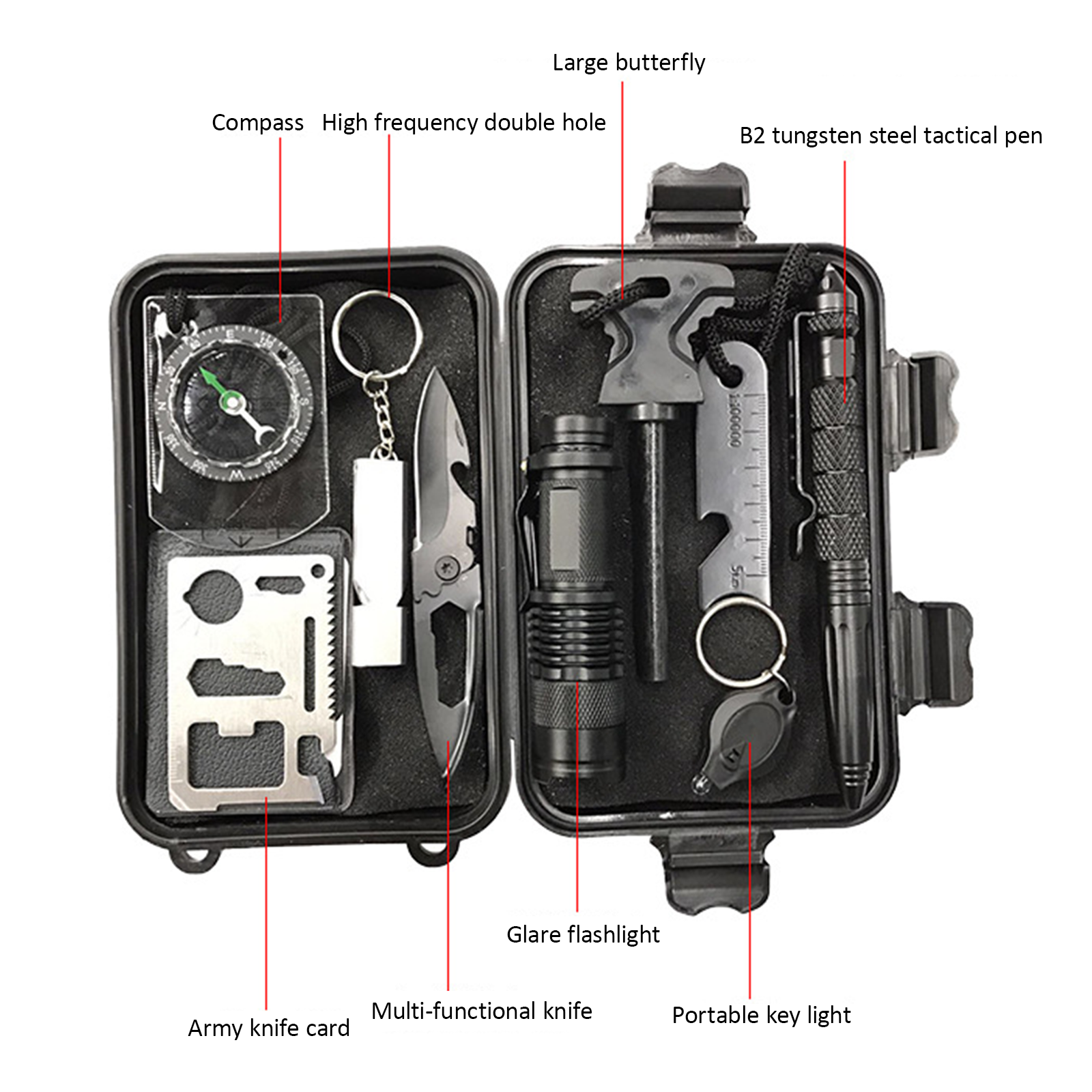 Camping Tool Emergency Survival Equipment Set Outdoor Sport Tactical Hiking Kit