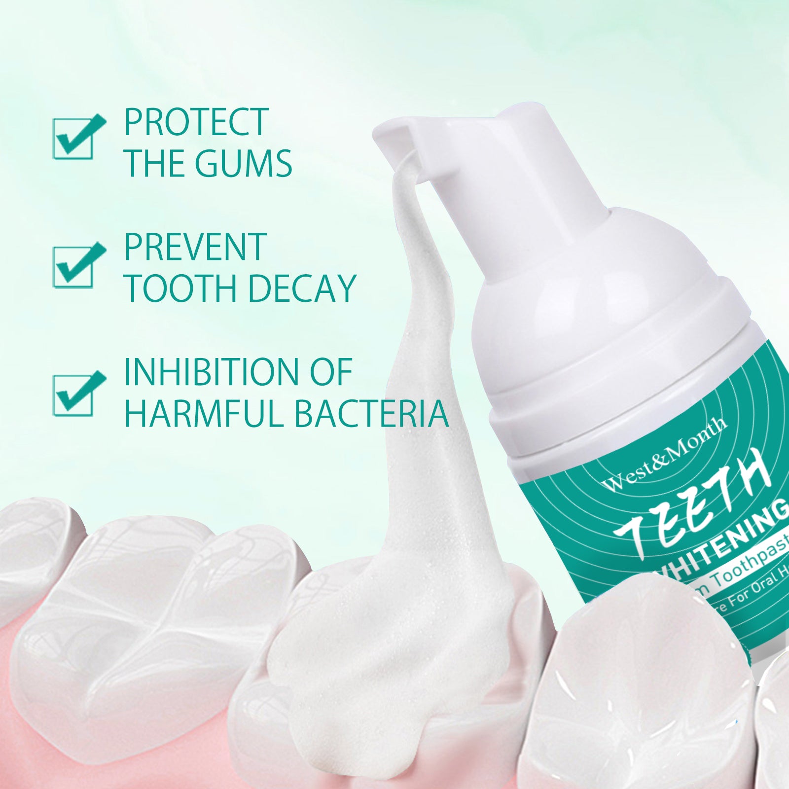 Foam Toothpaste Breath Freshening Whitening Toothpaste Tooth Anti-Moth Mouth Cleaning Tooth Stains And Gum Care