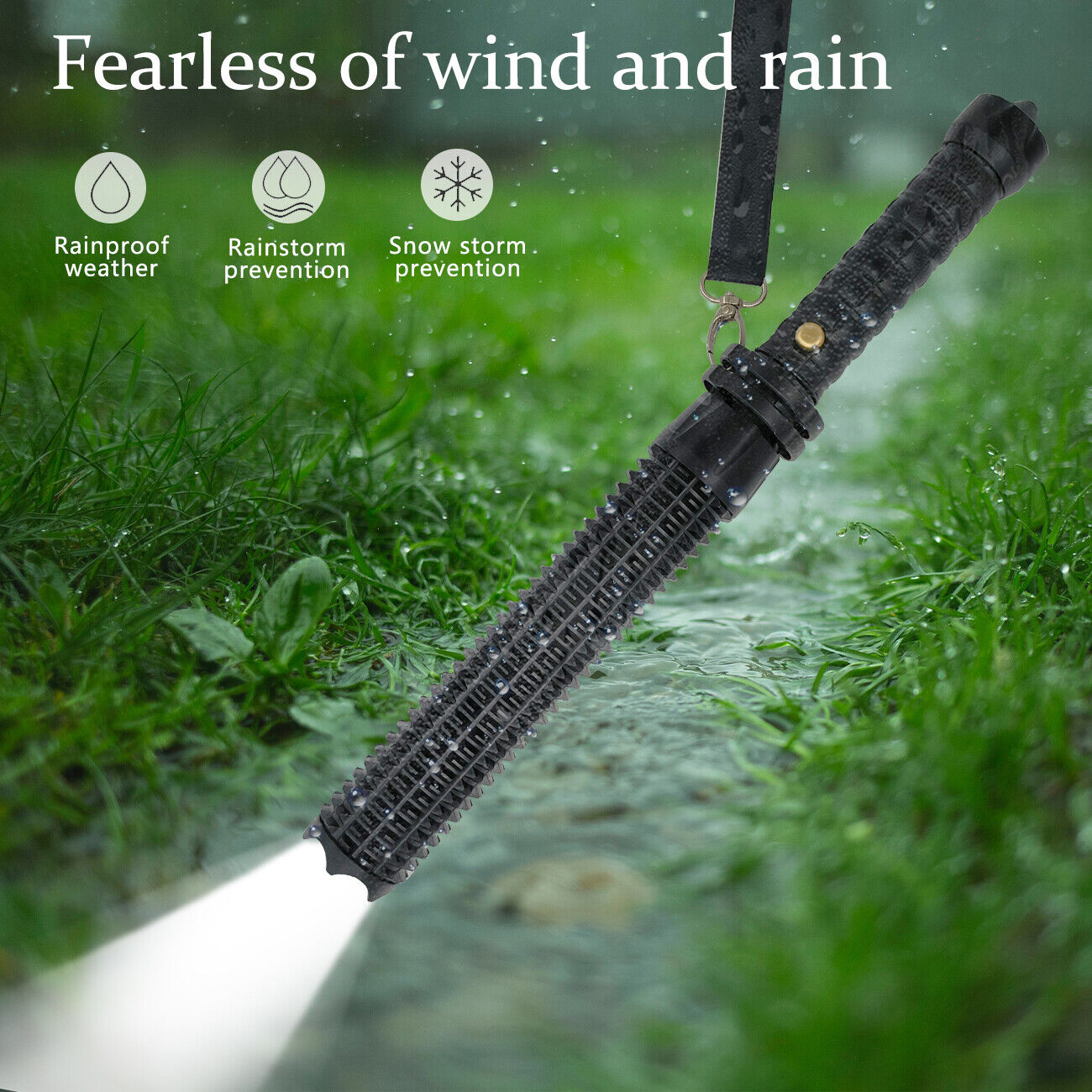 Baseball LED Flashlight Rechargeable Zoom Police Security Torch Baton Lamp Light