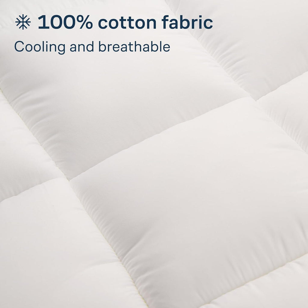 Luxury Mattress Topper Pillowtop Bedding Mat Pad Fitted Cover Underlay QUEEN