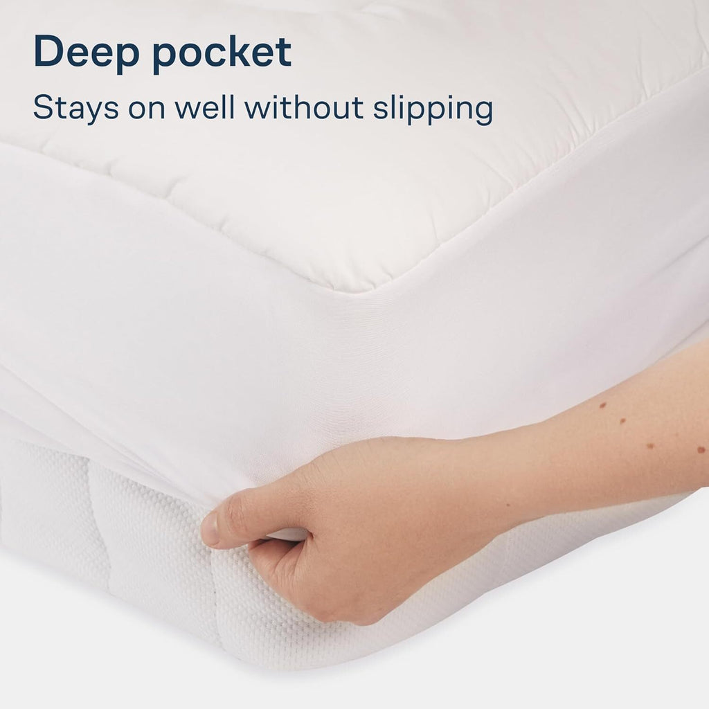 Luxury Mattress Topper Pillowtop Bedding Mat Pad Fitted Cover Underlay KING SINGLE
