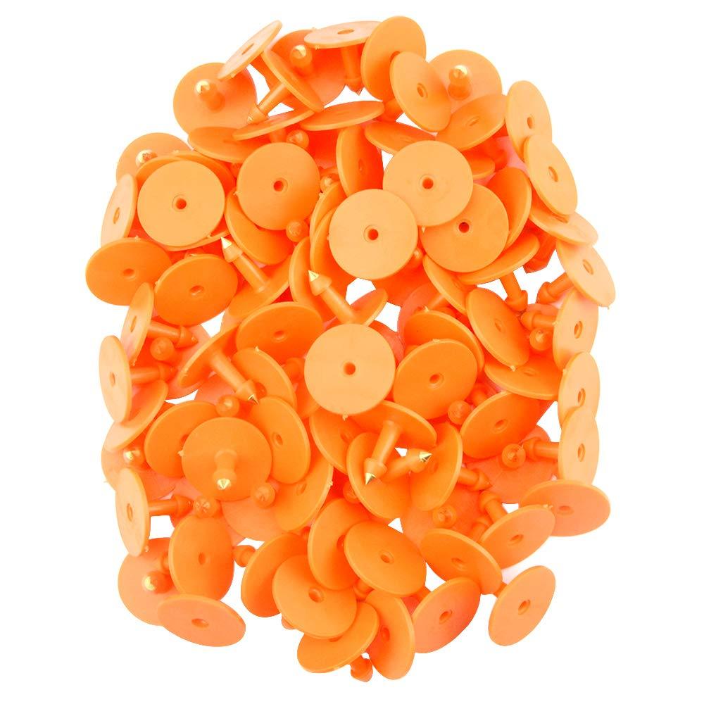 1-100 Cattle Number Ear Tags 5x4cm Set - Small Orange Pig Goat Livestock Label