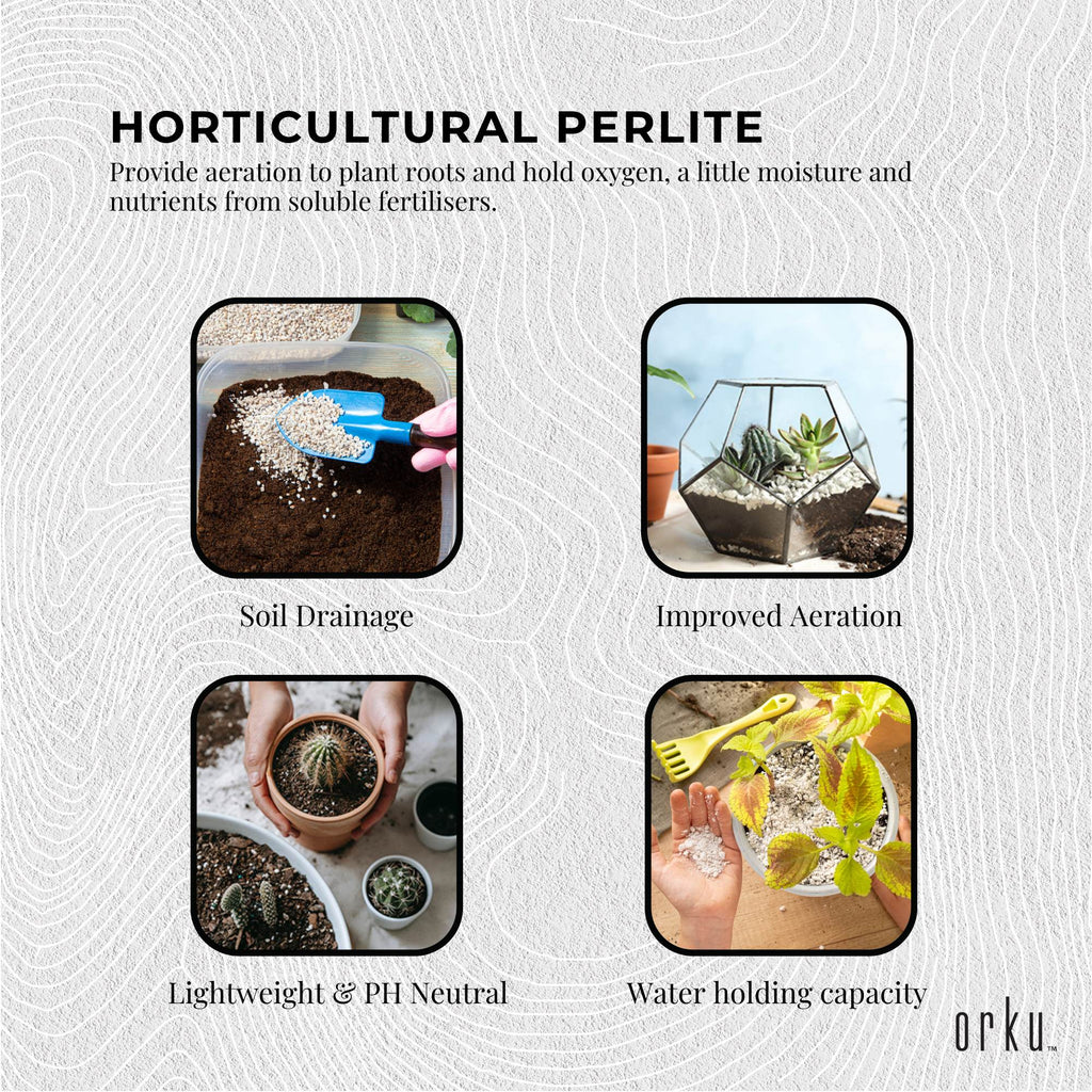 50L Organic Perlite Coarse Premium Soil Expanded Medium Plants Hydroponics