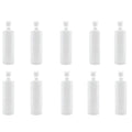 10x 500ml Clear HDPE Round Bottle + 28/410 Caps - Empty Plastic Food Storage