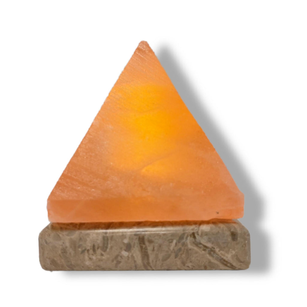 Orku USB Himalayan Pink Salt Lamp - Pyramid Crystal Rock Desk Night Light