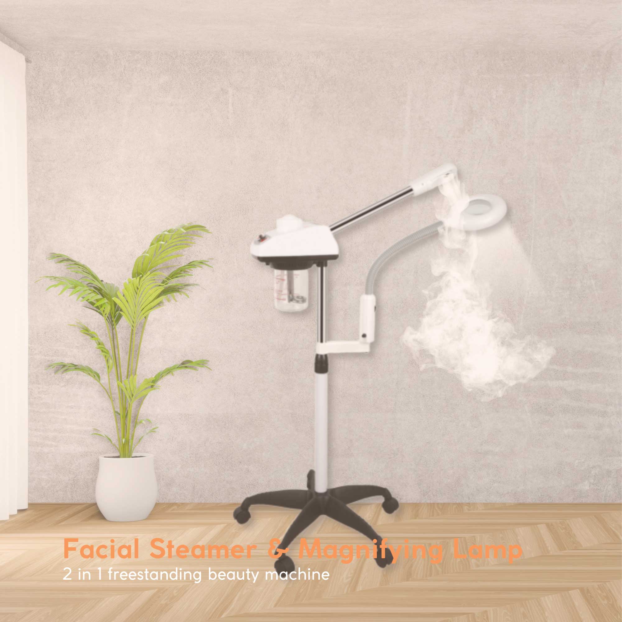 Ellie & Ruby Facial Steamer Magnifying Lamp - 2in1 Professional Beauty Machine