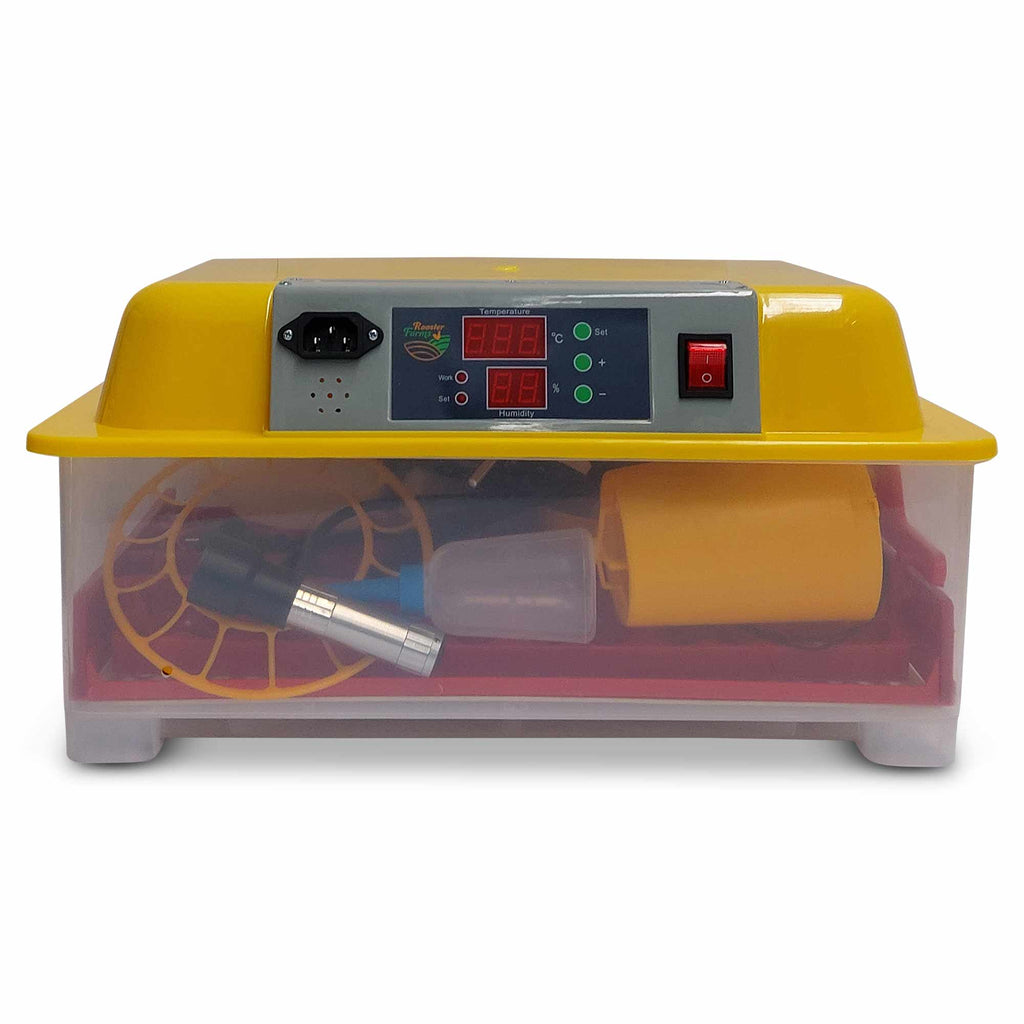 Rooster Farms Electric 24 Egg Incubator + Accessories for Chicken Quail Duck