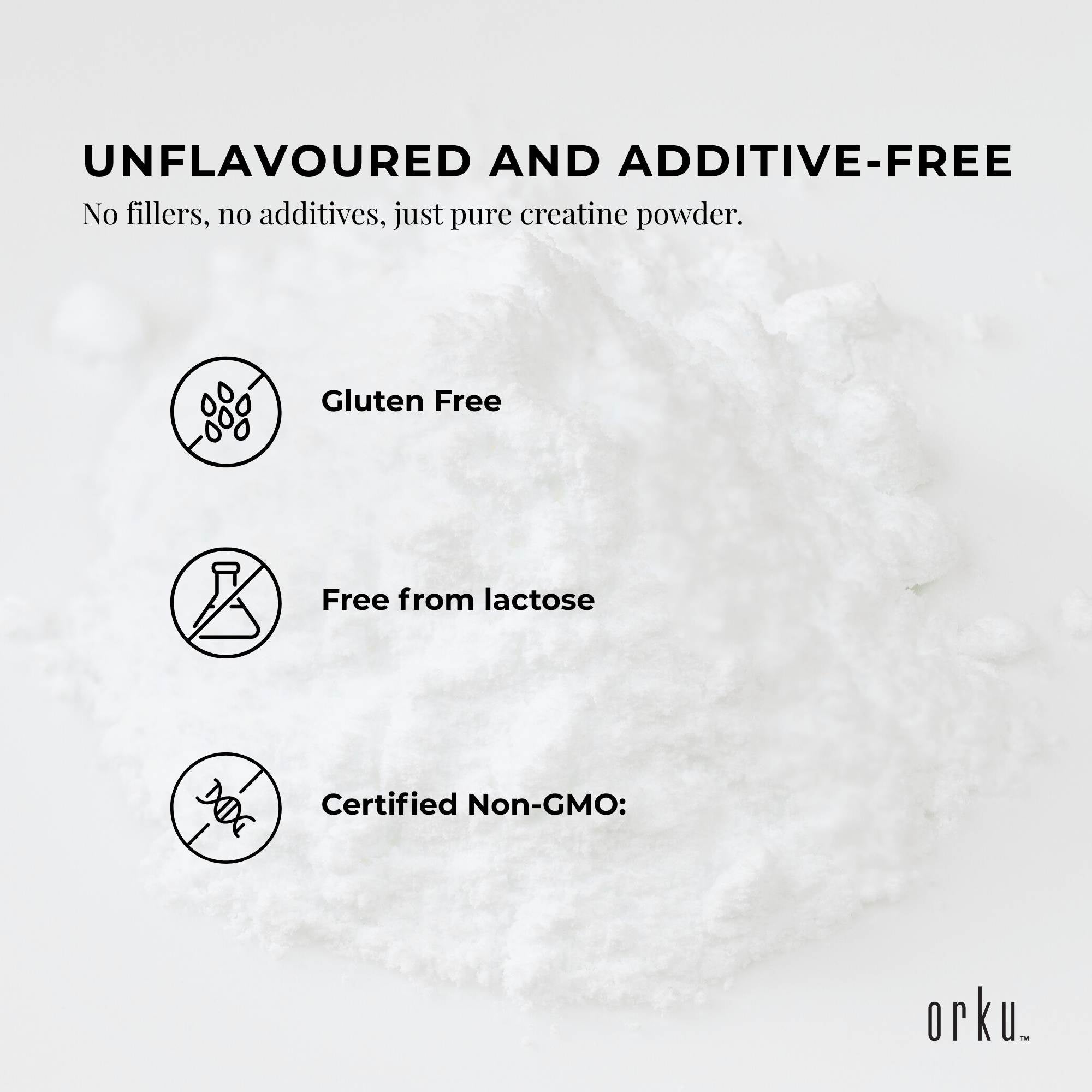 Orku 800g Creatine Monohydrate Powder Tub – 200 Mesh Micronised | 99.9% Purity