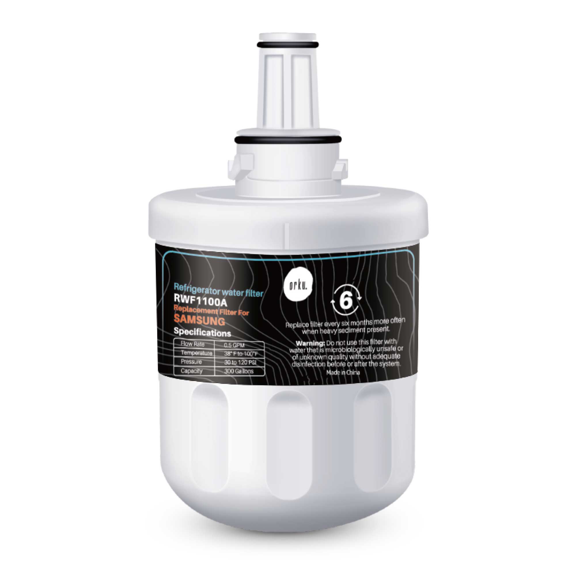 Orku Fridge Water Filter Cartridge Replacement for Samsung - RFC1100A RWF1100