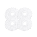 4x Kitchee Microfibre Mop Head Replacement for Kitchee Spin Mop - White Round