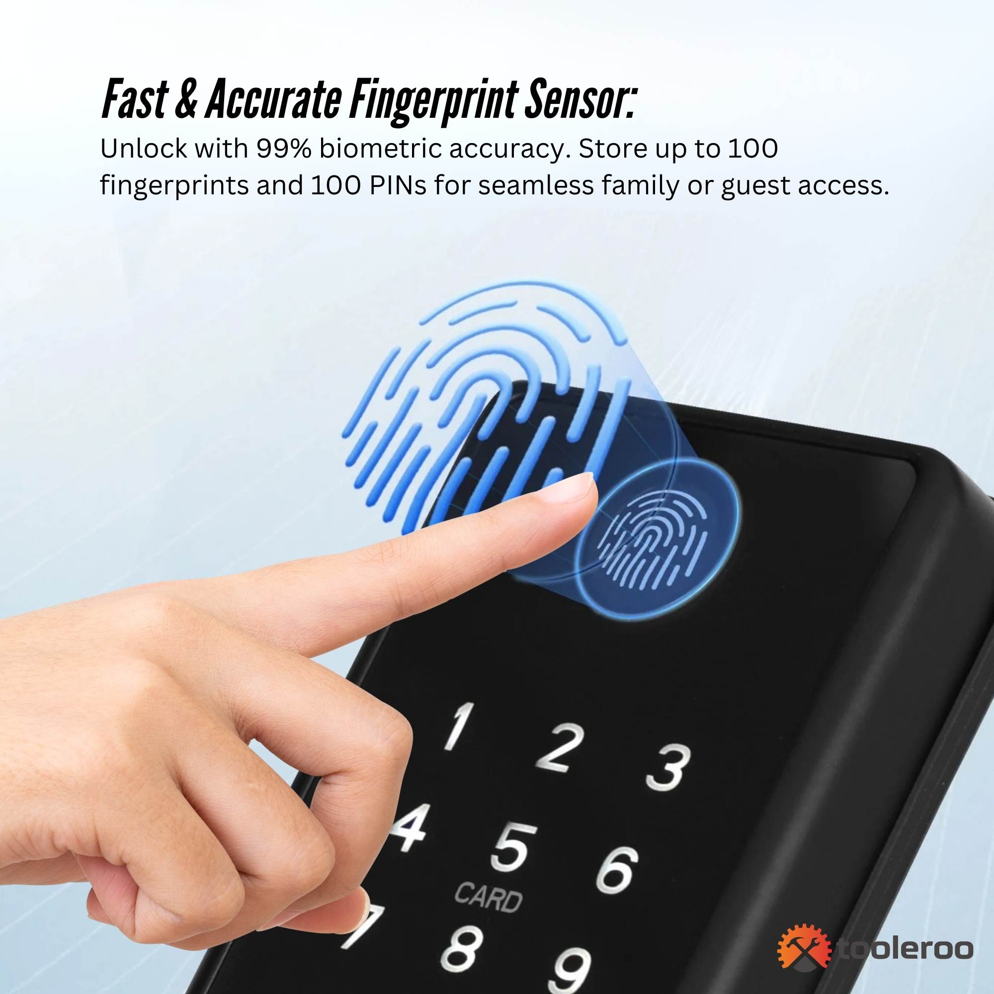 Tooleroo Digital Smart Door Lock Keypad - 5-in-1  Home Entry Security System