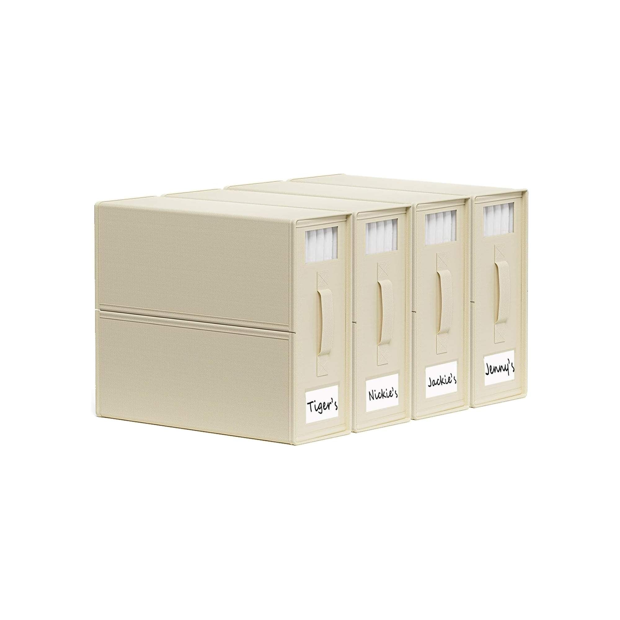 4x Kitchee Foldable Bed Sheet Storage Box – Linen & Closet Organiser Beige