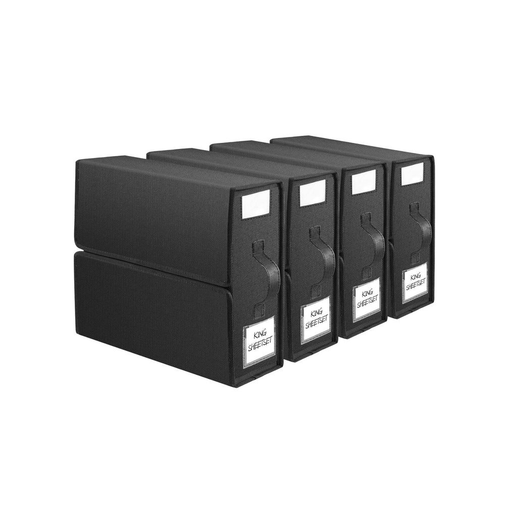 4x Kitchee Foldable Bed Sheet Storage Box – Linen & Closet Organiser Black