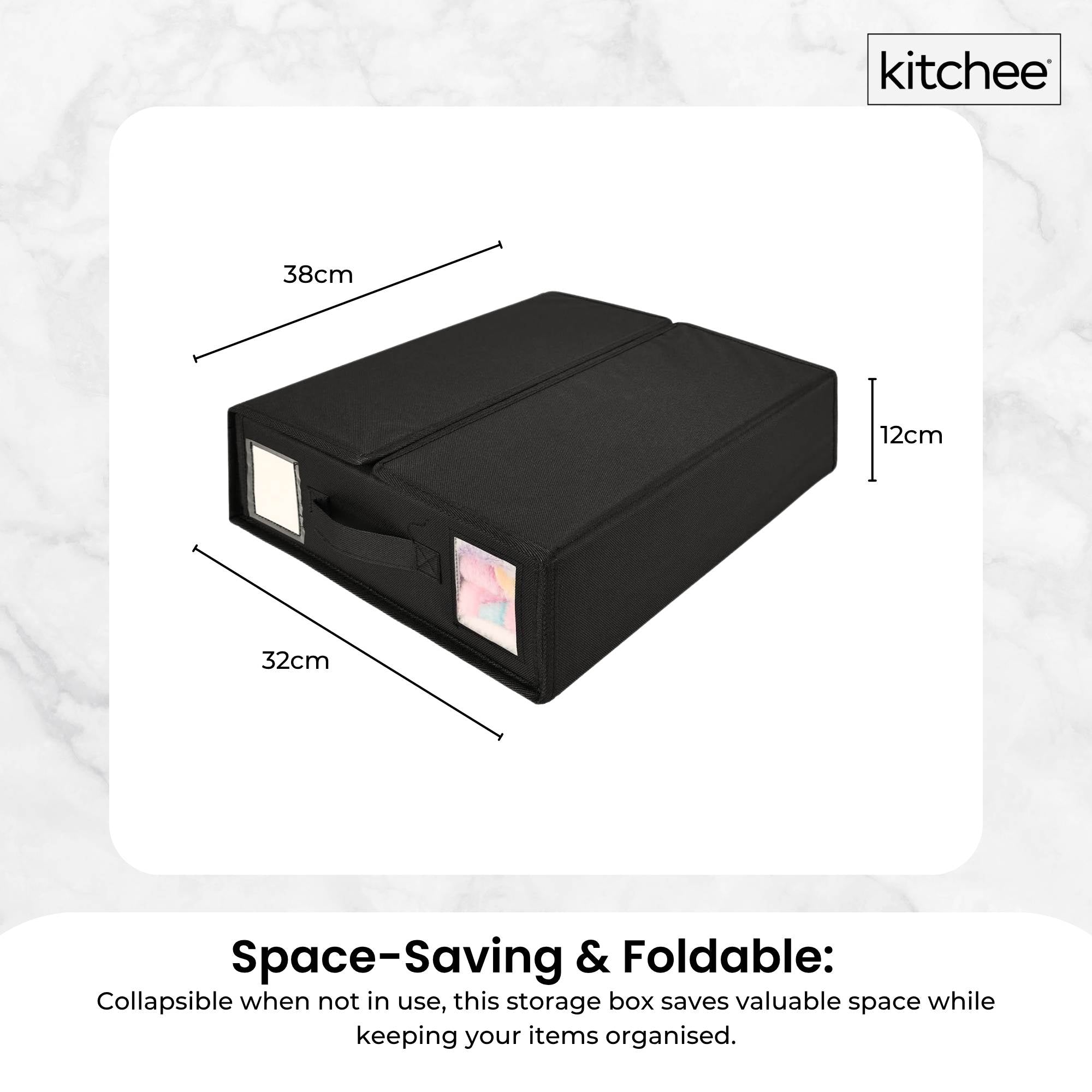 10x Kitchee Foldable Bed Sheet Storage Box – Linen & Closet Organiser Black