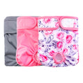 Rooster Farms Female Dog Diapers XSmall 3Pk - Washable Reusable Nappy Hook/Loop
