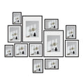 Kitchee 12 Pieces Photo Frame Set - Modern Gallery Wall Mixed Sizes Matt Black