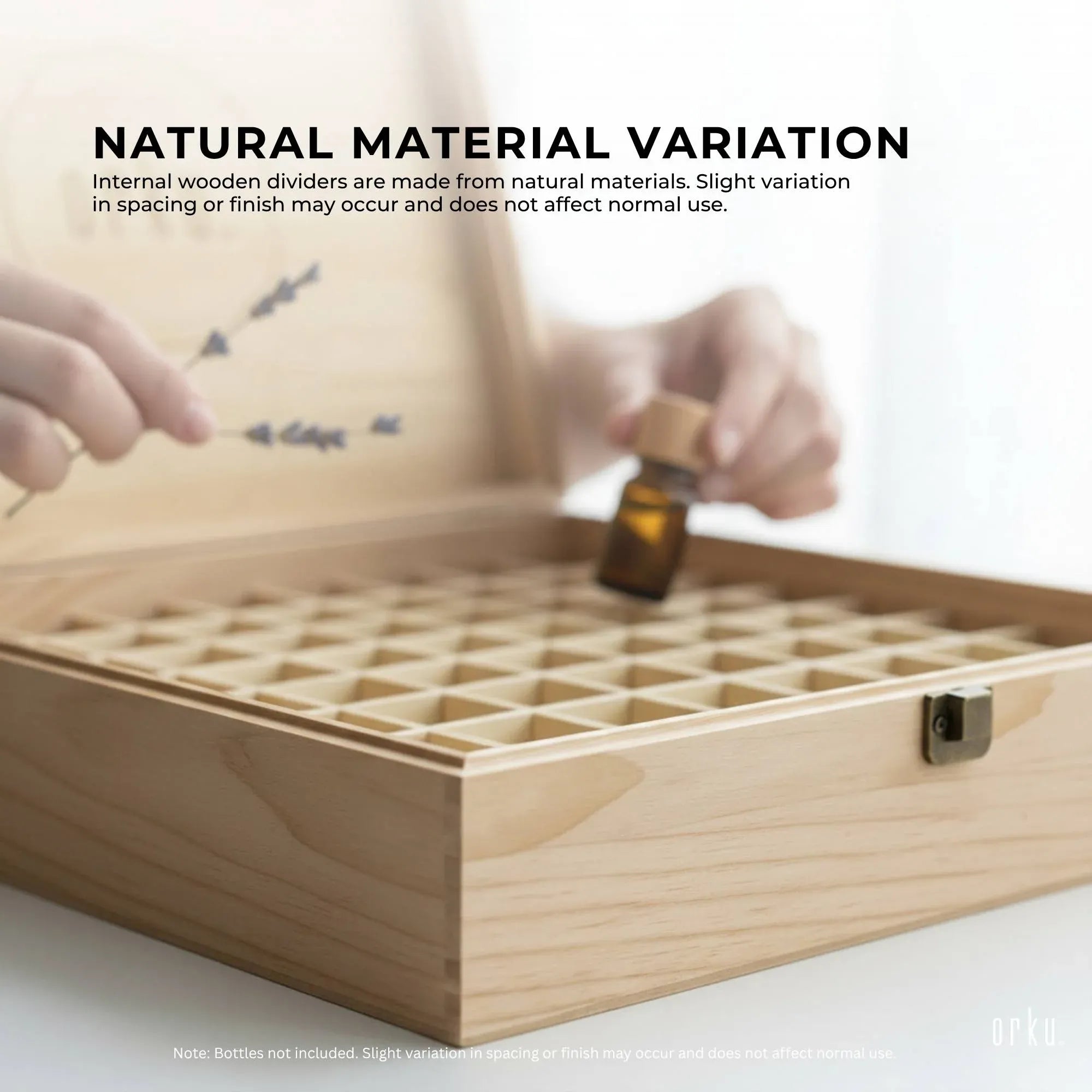 74 Slots Essential Oils Storage Box - Wooden 1-Tier Bottle Holder